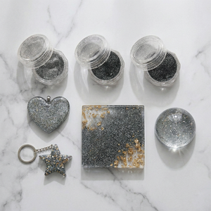 LEQU Happy And Fun Resin Craft Supplies Kit, Glitter <b>Set</b> for Heart Star Keychain Coaster Handmade Projects - Product Image 4