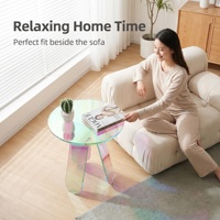 Support de Présentation Décoratif Polyvalent en Acrylique Irisé, Structure Minimaliste Moderne, Finition Arc-en-ciel pour Environnements de Boutiques