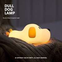 Veilleuse en silicone en forme de chiot mignon, rechargeable par USB, protection oculaire, lumière douce multicolore, changement de couleur, contrôle tactile, DIY, dessin animé