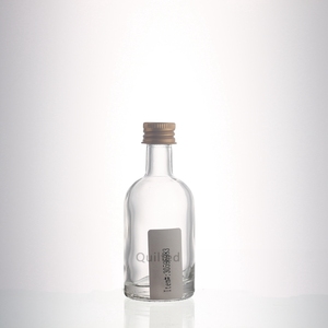 Ingrosso su ordinazione 50 ml Mini bottiglia di vino rotonda bomboniera 50 ml <span class=keywords><strong>liquore</strong></span> piccolo Whisky Vodka bottiglia di vetro con tappo in metallo a vite - Product Image 4
