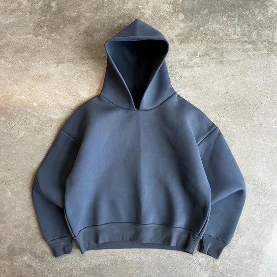 Boxy Cropped Winter Streetwear Hoodies Men 400Gsm Oversized Distressed Sun Faded Digital Printing Plain Dyed Hoodie