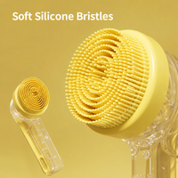 Brosse de bain pour animaux de compagnie avec distributeur de savon, poils en silicone doux, massage et toilettage pour chats et chiens, en plastique