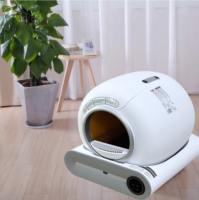 Europe Warehouse Customizable Smart Automatic Plastic Cat Litter Box 65L Eco-Friendly Easy Clean 10kg OEM/ODM Cat Accessories