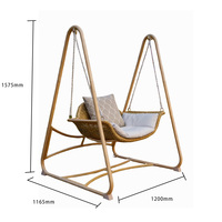 Fauteuil suspendu double à design moderne pour intérieur et extérieur, idéal pour la maison, le patio, le balcon, le salon, l'hôtel, le parc – Panier de relaxation en métal