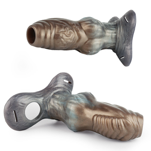 Guaina per Pene Grigio Moka Serie Fantasy Indossabile Estensore Maschile Aperto per un'Efficace Ingrandimento - Product Image 2