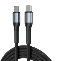 Cable de carga tipo C PD 60W 3A Cable de transferencia de datos de carga rápida para computadora y teléfonos Cable trenzado de nailon USB C a C