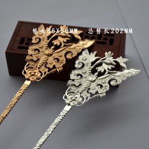 Pure Copper Butterfly Hairpin 202mm Gold And Silver Plated <b>Wedding</b> Hair <b>Accessory</b> - Product Image 5