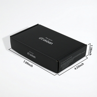 Boîte d'expédition plate en carton ondulé noir mat de qualité supérieure avec impression de logo blanc pour parfums