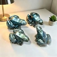 Offre spéciale artisanat naturel de haute qualité sculpté à la main petites sculptures de grenouilles flash bleues labradorite pour la décoration
