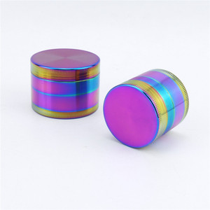 Metal Grinding Accessories Grinders OEM/ODM Custom Logo Hologram Colorful 4 Layer Metal Herb Grinder Smoking Tobacco Crusher - Product Image 4