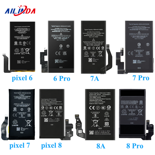 Wholesale Original Quality Replacement Battery for Google Pixel 6 6A 6Pro 7 7A 7Pro 8 8A 8Pro 100% Health