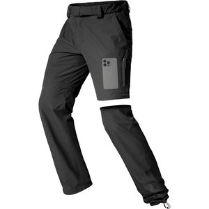 Pantalon de randonnée convertible pour homme, léger, à séchage rapide, avec fermeture éclair, pour la pêche, avec ceinture, noir, 40W - Product Image 1