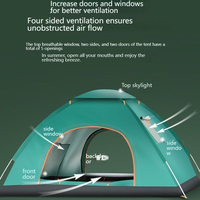 Tente gonflable 360 Airflow, installation instantanée, protection solaire argentée, moustiquaire intégrée, double couche quatre saisons