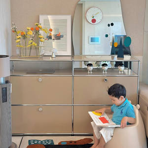 Mueble de <span class=keywords><strong>TV</strong></span> y Gabinete para Café Modular Moderno de Acero Inoxidable para Sala de Estar con Espacio de Almacenamiento - Product Image 3