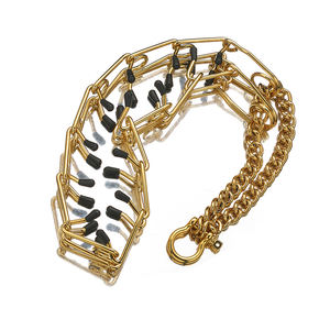 Collier de stimulation pour chien, en acier inoxydable, accessoire pour animaux de compagnie, chaînes noires réglables, en Chrome - Product Image 2