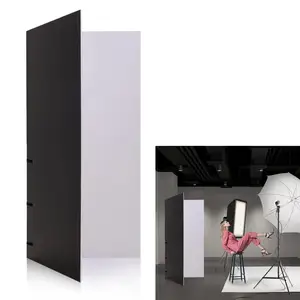 6.56 x6.56 ft Photography studio portrait backdrops white black absorption reflector plate collapsible portable photo background