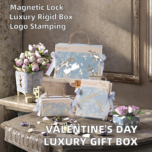 Boîte cadeau carrée pour la Saint-Valentin avec doublure en éponge, fermeture magnétique, poignée, emballage de parfum en carton rigide de luxe, personnalisable - Product Image 2