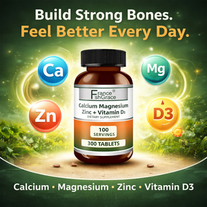 Premium Calcio Magnesio Zinc Vitamina D3 Tabletas Apoya huesos fuertes Soporte 300 Tabletas Zinc Vitamina D3 Suplemento - Product Image 4