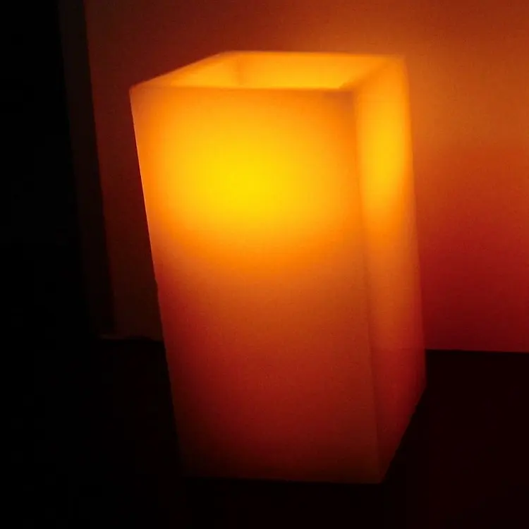 square pillar 75mm real wax LED flameless electronic candle