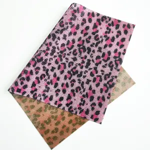 SS6.5 Glass Crystal Leopard Print Hot Fix Crystal Sheets Adhesive Rhinestone Sheet For Cell Phone Computer Case