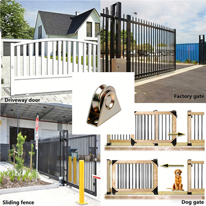 Roues de <span class=keywords><strong>portail</strong></span> <span class=keywords><strong>coulissant</strong></span> en acier galvanisé robustes, épaisseur 2 mm, rainures Y/V/U, design moderne, <span class=keywords><strong>roulettes</strong></span> de support inférieures, garantie 1 an - Product Image 4