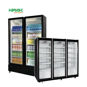 High Quality Commercial Supermarket Refrigerator Gas Station Shop Upright Chiller Display Cooler