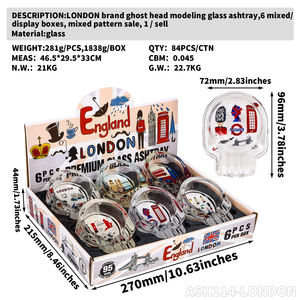 Nuevo diseño personalizado anticaída Logotipo de Color asequible Cenicero de cristal en forma de calavera accesorios de Tienda de cigarrillos para fumar - Product Image 6