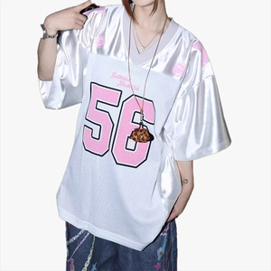 Camiseta de Moda para Mujer, Manga Corta, Holgada, Informal, Deportiva, Vintage, Estilo Hip-Hop, Cuello en V, Estilo Racing - Product Image 2