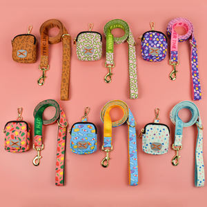 MIDEPET lindo brillante perro Correa caca bolsa titular Kit Floral impreso doble cara Año Nuevo regalo del Día de San Valentín cintas de poliéster - Product Image 1