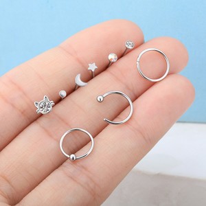 Anneaux de nez multi-styles Anneaux de nez, bijoux de <span class=keywords><strong>piercing</strong></span> <span class=keywords><strong>narine</strong></span> en CZ en acier inoxydable Anneaux de nez pour femmes - Product Image 4