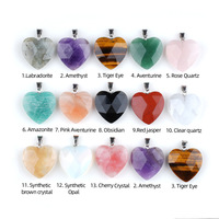 Collier en Agate Naturelle Facettée Cœur, Lapis Lazuli, Œil de Tigre et Améthyste – Vente en Gros de Bijoux Très Demandés