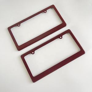 Nouvel arrivage Cadre de plaque d'immatriculation en fibre de carbone rouge et aramide noire Matériau mixte pour la vente en gros - Product Image 4