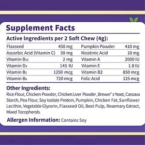 Multivitamínico 8 en 1 para Perros, Sabor a Pollo, Glucosamina, MSM, Condroitina y Aceite de Salmón - Apoyo para Articulaciones, Sistema Inmunitario, Piel y Pelaje - Product Image 6