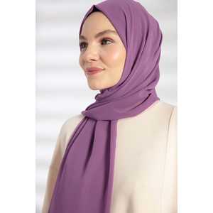 Pañuelo Hijab de Chifón Lavanda para Mujer, Ligero, Estilo Largo, Tradicional - Product Image 2