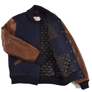 เสื้อแจ็คเก็ตหนังแฟชั่นล่าสุด แจ็คเก็ตผ้าซาติน  แจ็คเก็ตวาร์ซิตี้แบบสั่งทำ - Product Image 3