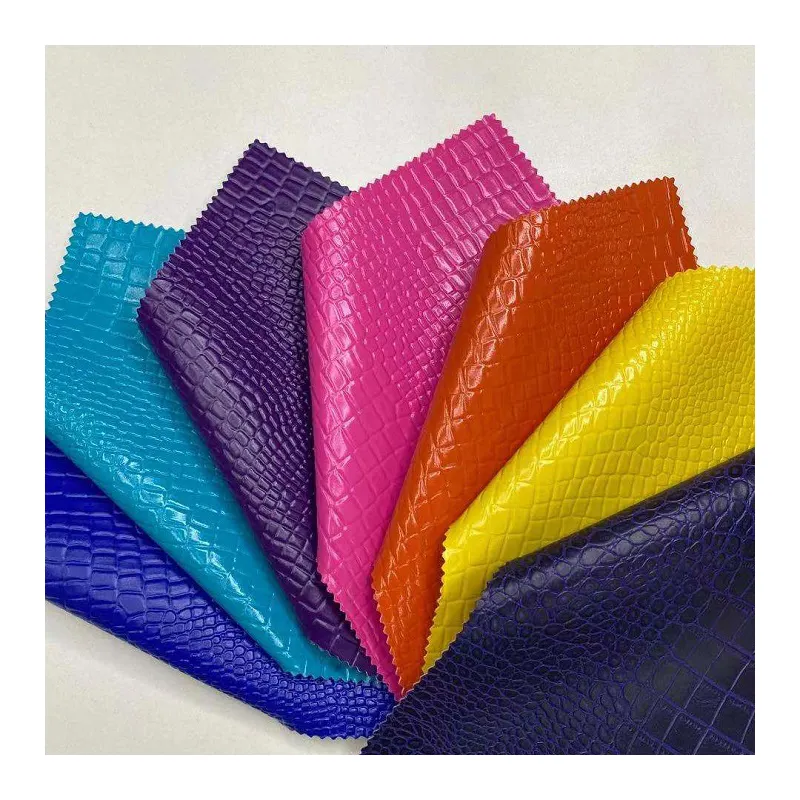 Cuero sintético Artificial para fabricación de bolsos y maletas, diferentes colores de cocodrilo, PVC