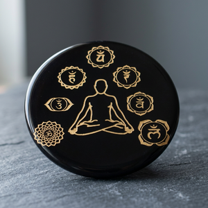 Plaque de Reiki en Agate Noire Lord Shiva en Gros, Pierre Semi-Précieuse Gravée Or, Artisanat, Guérison Amoureuse, Feng Shui - Product Image 5