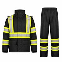 Ensemble de vêtements de pluie réfléchissants SMASYS, imperméable, haute visibilité, veste et pantalon en Oxford 300D, vêtements de travail de sécurité pour chantier, OEM