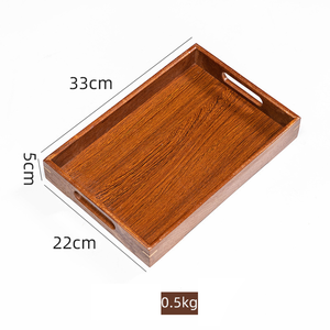 Nouveau plateau à angle droit de Style chinois en bois massif de bambou avec poignée <span class=keywords><strong>coin</strong></span> plat en bois de wengé détient des tasses à thé pour un usage domestique d'hôtel - Product Image 5