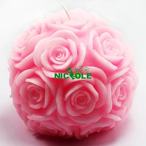 Moules en silicone écologiques en forme de rose 3D pour bougies, compatibles lave-vaisselle, marque Nicole - Product Image 1