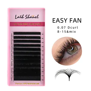 Vendita calda Easy Fan Volume Lashes Extension Supplies de cil easy fan Made In Korea Flower Eye Lashes 25mm Easy Fanning Lashes