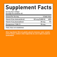 Gélules de Vitamine D3 et K pour la Perte de Poids, Menaquinone 7 et Vitamine K, Aide à Renforcer les Os, Gélules de Vitamine D