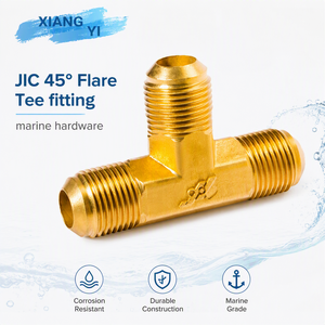 ข้อต่อท่อทองเหลืองขนาด 3/4' * 5/8'' * 3/4'' แบบ JIC 45 °   ข้อต่อเฟลร์ทีฟิตติ้ง เกลียว BSPT อะแดปเตอร์สำหรับเรือยอชท์ ผลิตในไต้หวัน - Product Image 1