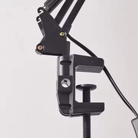 Lampe de bureau LED à bras long pliable en métal, 360° °   Rotatif, adapté aux soins des yeux, spectre complet, pour salon de manucure, lecture à domicile