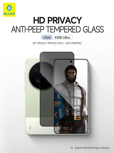For Full Coverage Scratch-resistant Privacy Tempered Glass Screen Protector for vivo X300 Ultra 300Pro China-made Factory