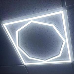 Office Ceiling <strong>T</strong> bar 42W 64W 60*60 Edge Lit Border Surface Mounted Ceiling Aluminum Led Frame Panel <strong>Light</strong> Recessed Lighting - Product Image 4