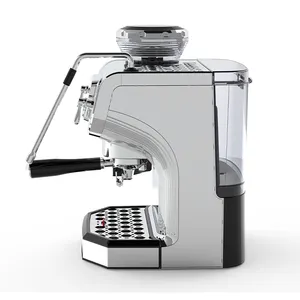 Toptan paslanmaz çelik otomatik ekran 4 in 1 cappuccino espresso kahve makinesi fasulye değirmeni