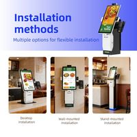 Kiosque de point de vente mural tout-en-un OEM 15,6/21,5/23,8/27/32/43'' pour restaurants et supermarchés, machine de commande et de paiement en libre-service