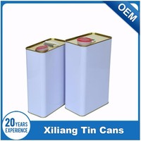 Seau à peinture vide en métal étamé carré de 5 gallons, imprimé offset, scellé, étanche