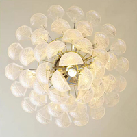 Lustre en verre de Murano décoratif personnalisable, moderne, à LED, à intensité variable, blanc givré, pour salon, chambre à coucher, restaurant